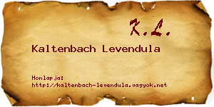 Kaltenbach Levendula névjegykártya